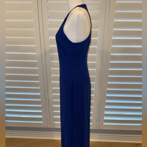 Badgley Mischka Cobalt Royal Blue Racer Back Formal Gown Size 6 - Picture 5 of 9